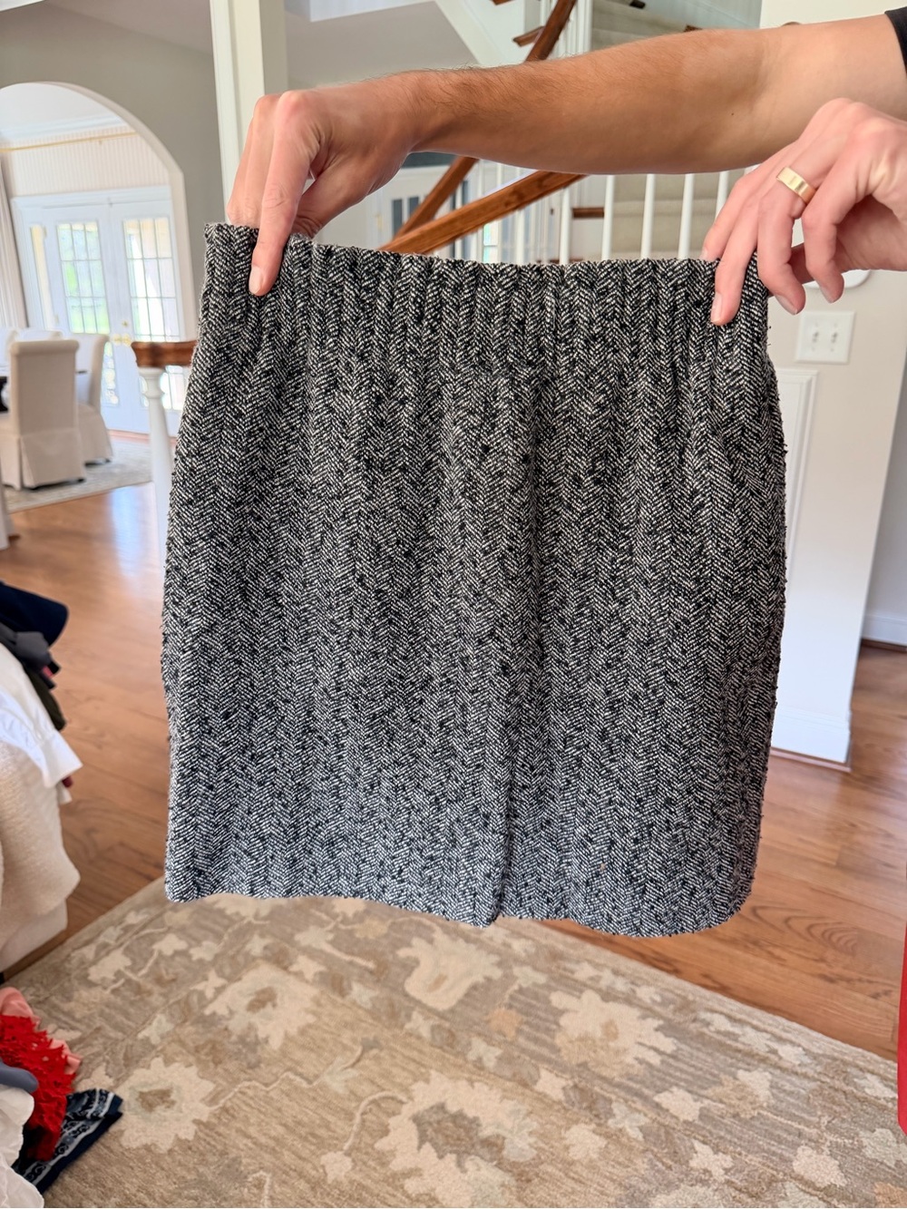 J.Crew Black & White Herringbone Skirt